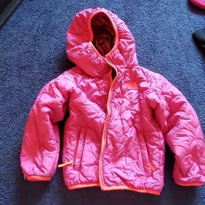 Pink reversible north face jacket